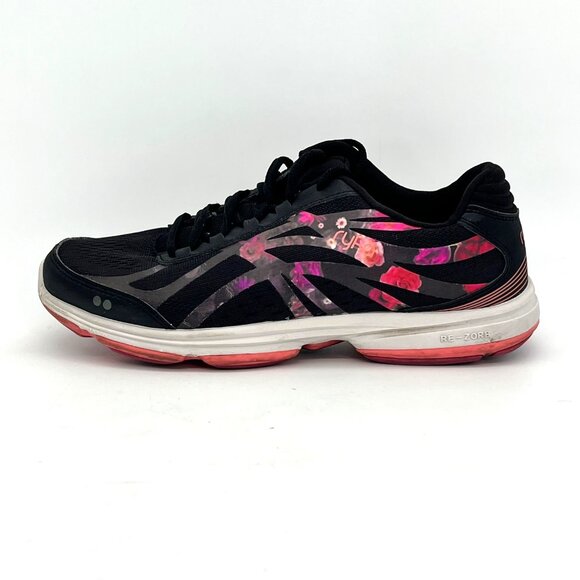 Ryka Devotion Plus 3 Sneakers Athletic Shoes Womens Size 8M Black & Pink Floral - Picture 14 of 16